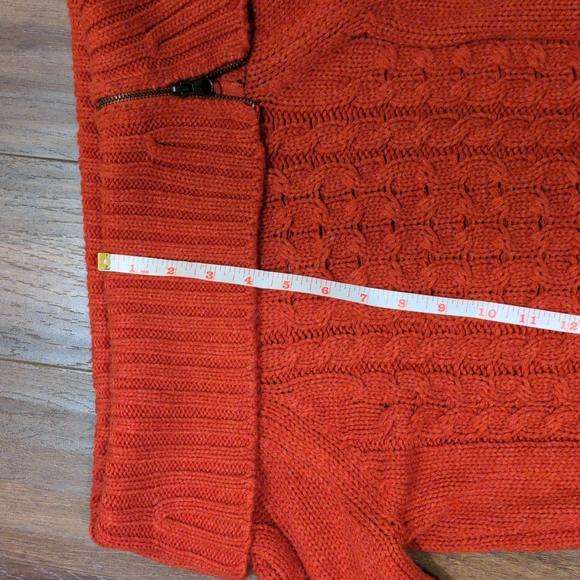Orange Vintage Off the Shoulder Cable Knit Sweater - Picture 6 of 8